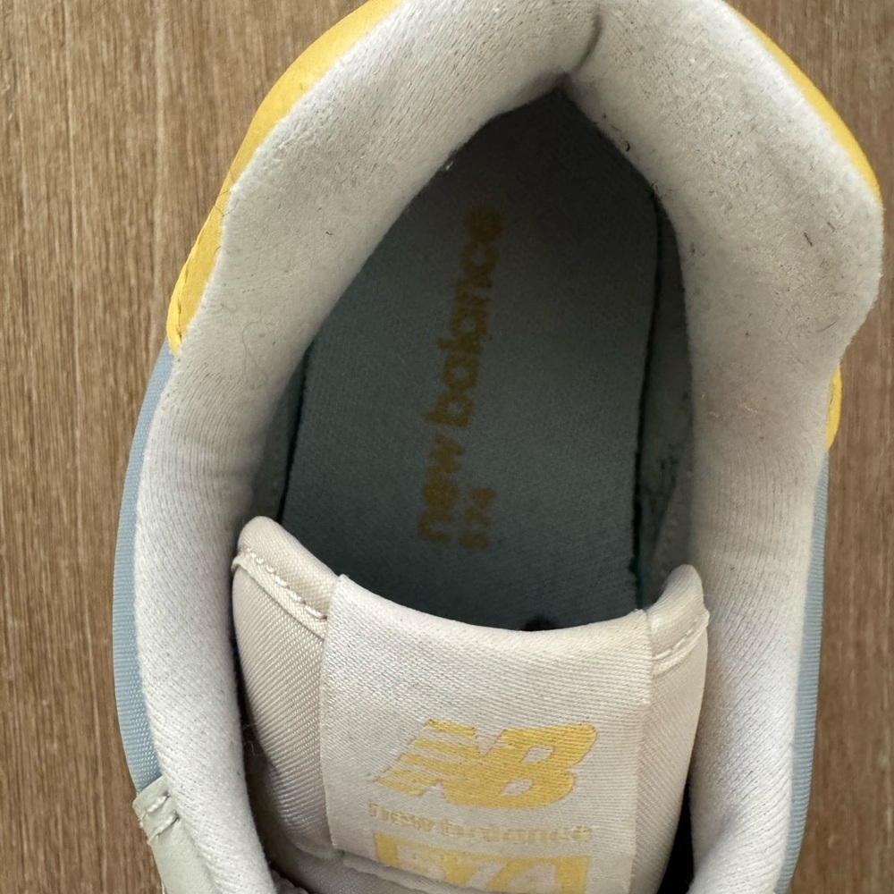 New Balance 574 Blue yellow Size 10 - Picture 3 of 4